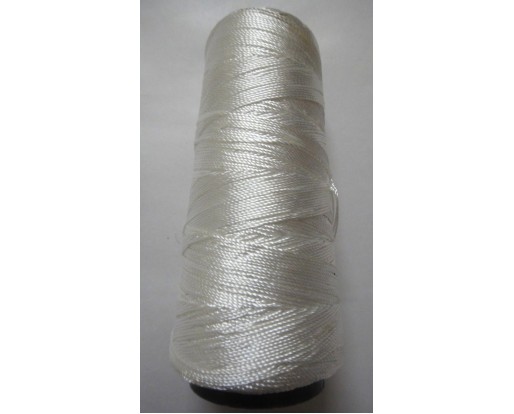 WHITE - 275+ Yards Viscose Rayon Art Silk Thread Yarn - Embroidery Crochet Knitting Lace Trim Jewelry